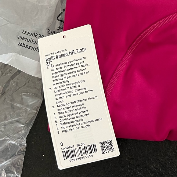 NWT *discontinued*Swift Speed High-Rise Tight 31” Size 0 Tall - Picture 14 of 14